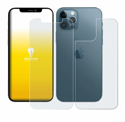 Image de l'appareil Apple iPhone 12 Pro (Avant+Arrière) avec une grande variété de protections d'écran.
