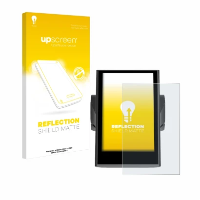 Face avant d’un emballage produit avec le logo de la marque upscreen. À côté, l’appareil Bafang DP C18 est représenté avec la 