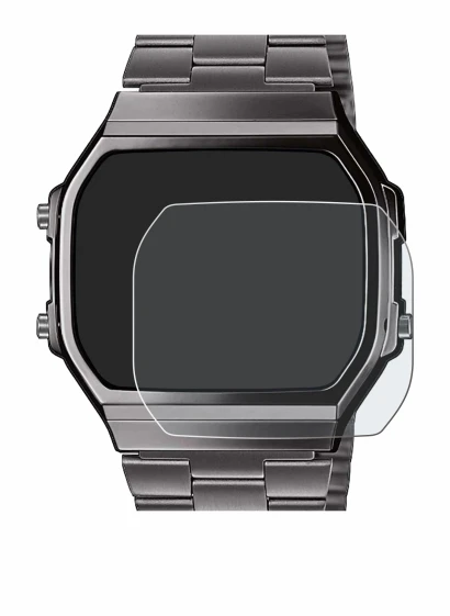 Image de l'appareil Casio A168WEGG-1BEF avec une grande variété de protections d'écran.