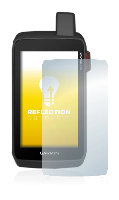 Image de l'appareil Garmin Montana 750i avec une grande variété de protections d'écran.