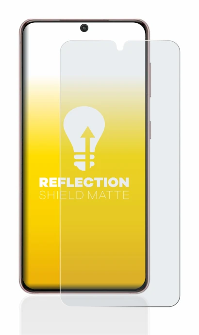 Image de l'appareil Samsung Galaxy S21 5G avec une grande variété de protections d'écran.