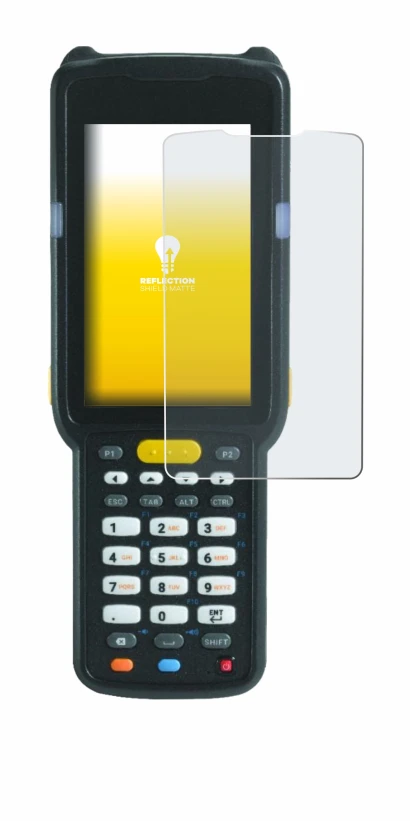 Image de l'appareil Zebra MC3300X avec une grande variété de protections d'écran.