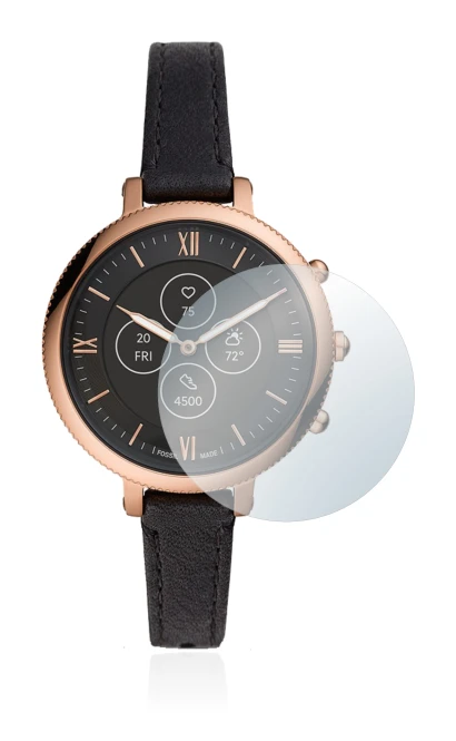 Image de l'appareil Fossil Monroe Hybrid HR avec une grande variété de protections d'écran.