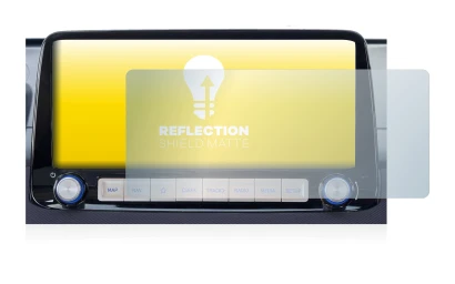 Image de l'appareil Hyundai Kona 2020 Infotainment System 10" avec une grande variété de protections d'écran.