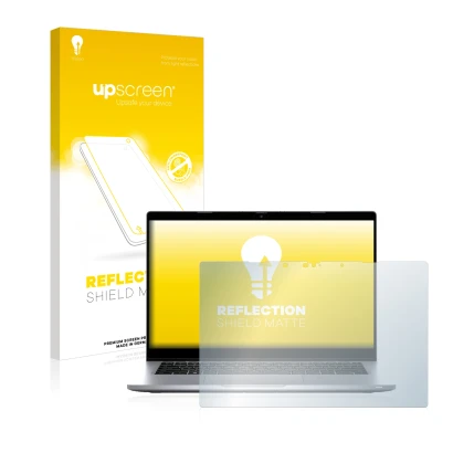 Face avant d’un emballage produit avec le logo de la marque upscreen. À côté, l’appareil Dell Latitude 5320 Non-Touch est repr