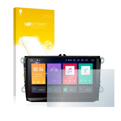 Face avant d’un emballage produit avec le logo de la marque upscreen. À côté, l’appareil Xtrons PBE90MTVL est représenté avec 