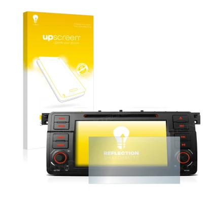 Face avant d’un emballage produit avec le logo de la marque upscreen. À côté, l’appareil Xtrons PQ7046B est représenté avec la