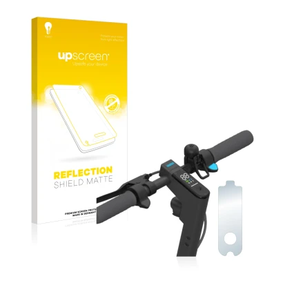 Face avant d’un emballage produit avec le logo de la marque upscreen. À côté, l’appareil Segway Ninebot KickScooter MAX G30D e