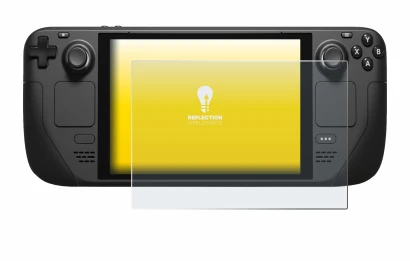 Image de l'appareil Valve Steam Deck avec une grande variété de protections d'écran.