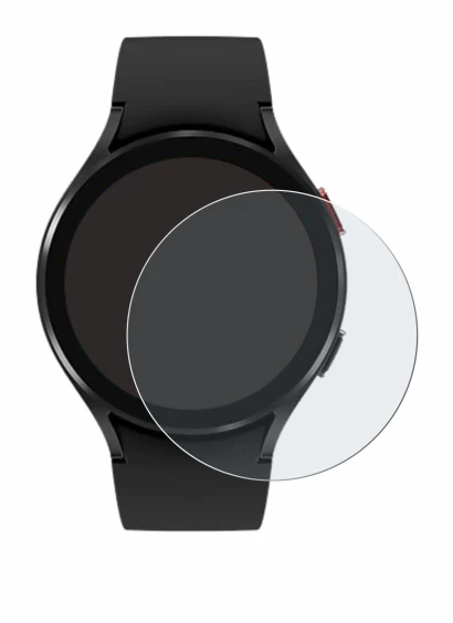 Image de l'appareil Samsung Galaxy Watch 4 (44mm) avec une grande variété de protections d'écran.
