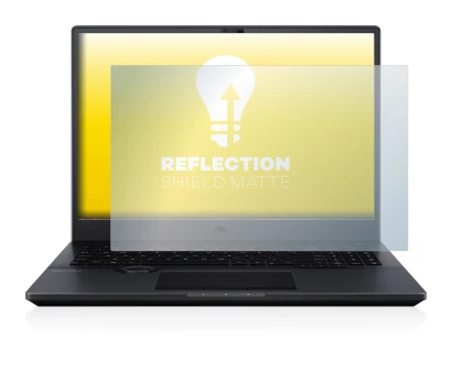 Image de l'appareil ASUS ProArt StudioBook Pro 16 OLED avec une grande variété de protections d'écran.