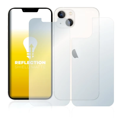 Image de l'appareil Apple iPhone 13 (Avant+Arrière) avec une grande variété de protections d'écran.