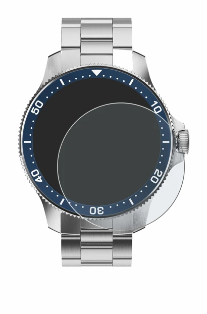 Image de l'appareil Withings ScanWatch Horizon (43 mm) avec une grande variété de protections d'écran.