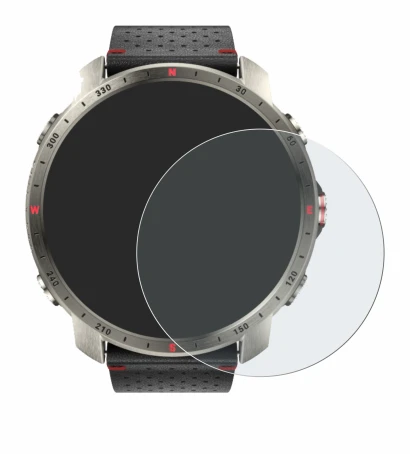 Image de l'appareil Polar Grit X Pro Titan avec une grande variété de protections d'écran.