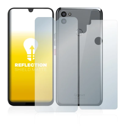 Image de l'appareil Gigaset GS5 (Avant+Arrière) avec une grande variété de protections d'écran.