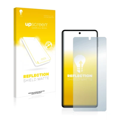 Face avant d’un emballage produit avec le logo de la marque upscreen. À côté, l’appareil Motorola Edge 30 Pro est représenté a