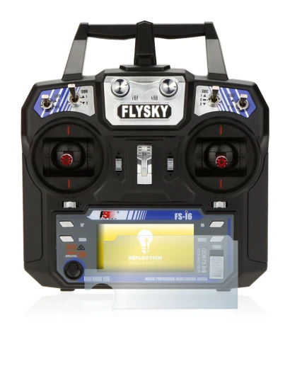Image de l'appareil FlySky FS-i6 avec une grande variété de protections d'écran.