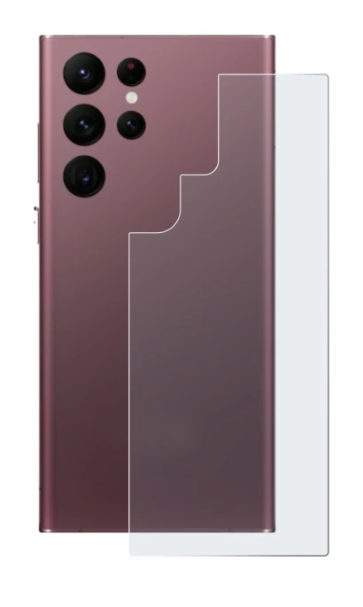 Image de l'appareil Samsung Galaxy S22 Ultra 5G (Arrière) avec une grande variété de protections d'écran.