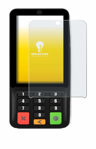 Image de l'appareil Pax A35 avec une grande variété de protections d'écran.