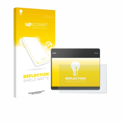 Face avant d’un emballage produit avec le logo de la marque upscreen. À côté, l’appareil Wacom Intuos CTH-480 est représenté a