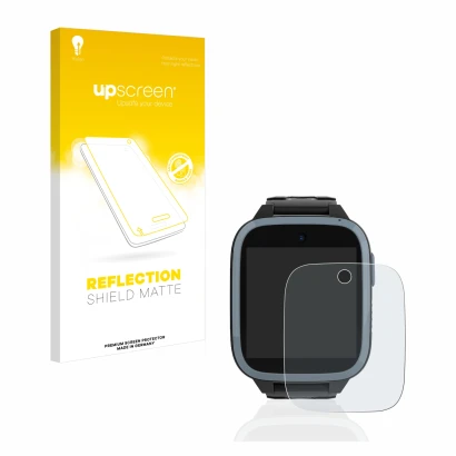 Face avant d’un emballage produit avec le logo de la marque upscreen. À côté, l’appareil Xplora XGO3 (1ère Gen.) est représent