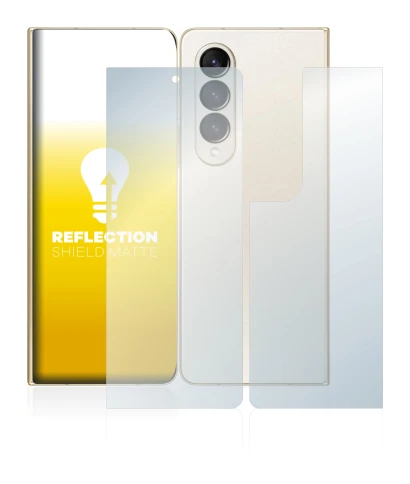 Image de l'appareil Samsung Galaxy Z Fold 4 (Avant+Arrière) avec une grande variété de protections d'écran.