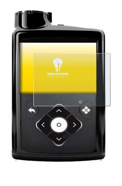 Image de l'appareil Medtronic Minimed 780G avec une grande variété de protections d'écran.