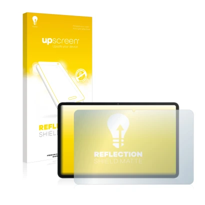 Face avant d’un emballage produit avec le logo de la marque upscreen. À côté, l’appareil Honor Pad 8 est représenté avec la pr