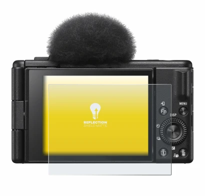 Image de l'appareil Sony ZV-1F avec une grande variété de protections d'écran.