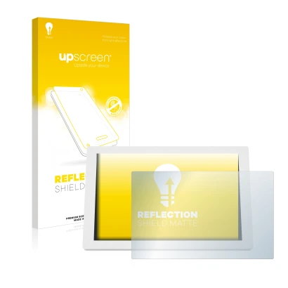 Face avant d’un emballage produit avec le logo de la marque upscreen. À côté, l’appareil WetterOnline Home 3 est représenté av