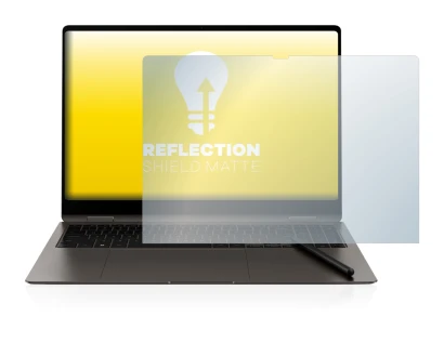 Image de l'appareil Samsung Galaxy Book3 Pro 360 16" avec une grande variété de protections d'écran.