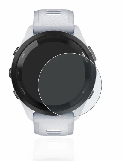 Image de l'appareil Garmin Forerunner 265 (46 mm) avec une grande variété de protections d'écran.