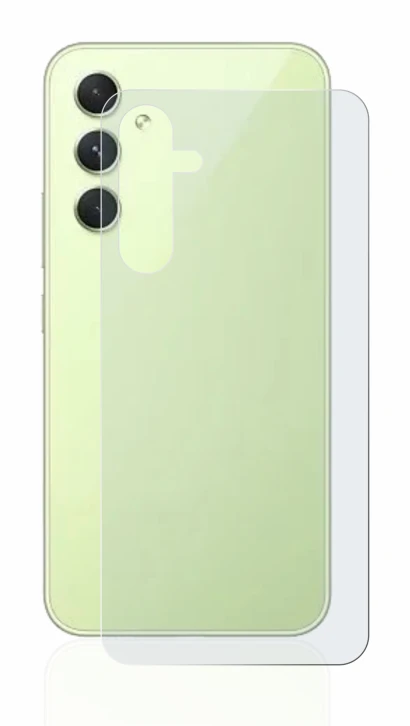 Image de l'appareil Samsung Galaxy A54 5G (Arrière) avec une grande variété de protections d'écran.