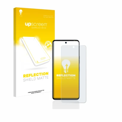 Face avant d’un emballage produit avec le logo de la marque upscreen. À côté, l’appareil Tecno Camon 20 est représenté avec la