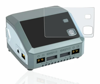 Image de l'appareil SkyRc D200 neo avec une grande variété de protections d'écran.