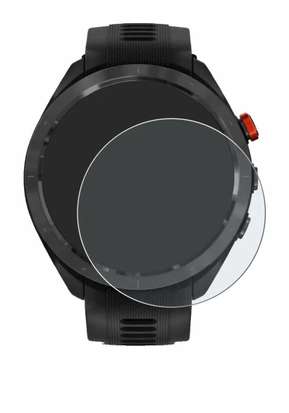 Image de l'appareil Garmin Approach S70 (47 mm) avec une grande variété de protections d'écran.