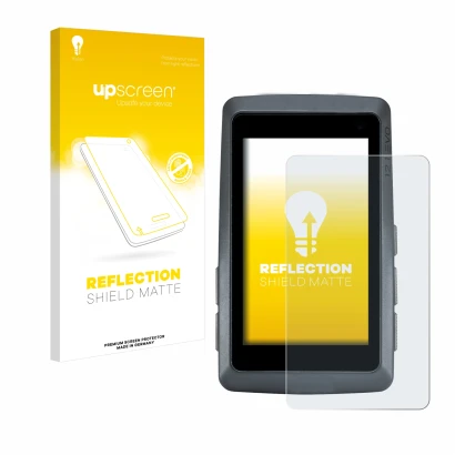 Face avant d’un emballage produit avec le logo de la marque upscreen. À côté, l’appareil Sigma ROX 12.1 EVO est représenté ave