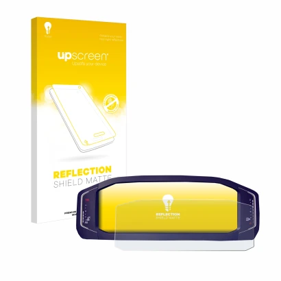 Face avant d’un emballage produit avec le logo de la marque upscreen. À côté, l’appareil Volkswagen Passat B8 Digital Cockpit 