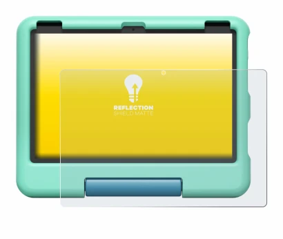 Image de l'appareil Amazon Fire HD 10 Kids 2023 avec une grande variété de protections d'écran.
