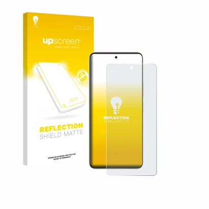Face avant d’un emballage produit avec le logo de la marque upscreen. À côté, l’appareil Vivo Y36 est représenté avec la prote