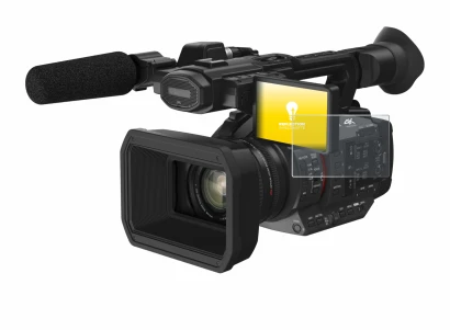 Image de l'appareil Panasonic HC-X2 avec une grande variété de protections d'écran.