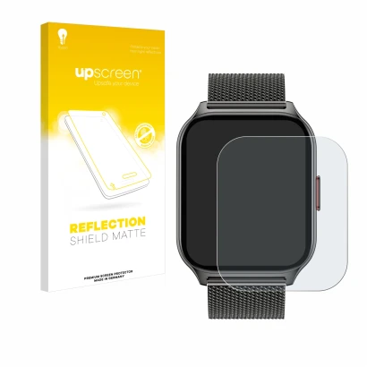 Face avant d’un emballage produit avec le logo de la marque upscreen. À côté, l’appareil Popglory P95 2" est représenté avec l