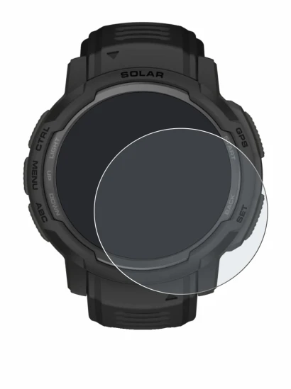 Image de l'appareil Garmin Instinct Crossover AMOLED avec une grande variété de protections d'écran.