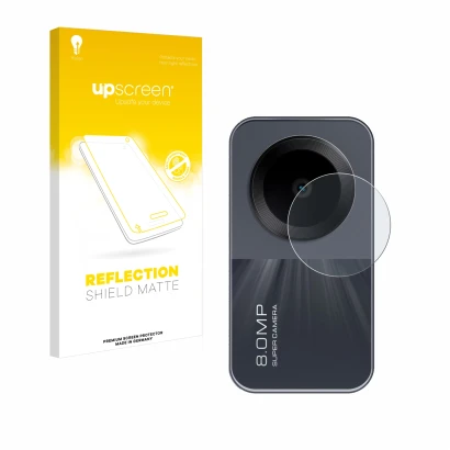 Face avant d’un emballage produit avec le logo de la marque upscreen. À côté, l’appareil Xiaomi Redmi Pad SE (Caméra UNIQUEMEN