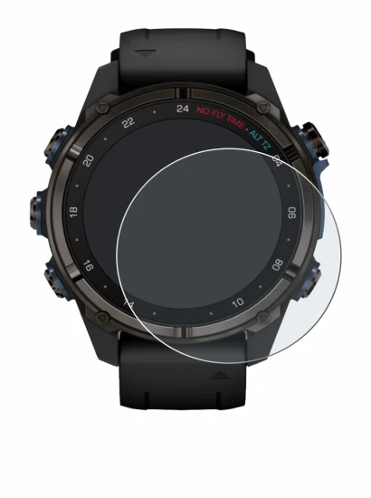 Image de l'appareil Garmin Descent Mk3i (43 mm) avec une grande variété de protections d'écran.