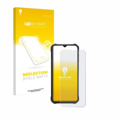 Face avant d’un emballage produit avec le logo de la marque upscreen. À côté, l’appareil Oukitel WP36 est représenté avec la p