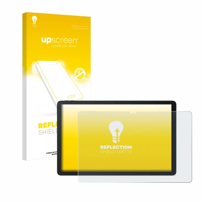 Face avant d’un emballage produit avec le logo de la marque upscreen. À côté, l’appareil Blackview Mega 1 est représenté avec 