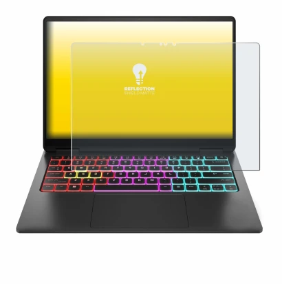 Image de l'appareil HP Omen Transcend 14 avec une grande variété de protections d'écran.