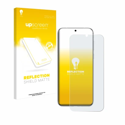 Face avant d’un emballage produit avec le logo de la marque upscreen. À côté, l’appareil Huawei Pura 70 Ultra est représenté a