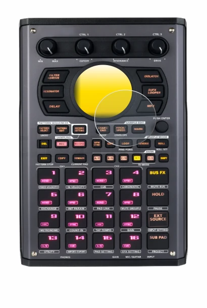 Image de l'appareil Roland SP-404MKII avec une grande variété de protections d'écran.